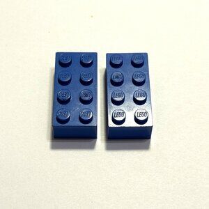 Vintage 1980's Lego Parts - Blue 2x4 - 2 Pieces (LGP-06)